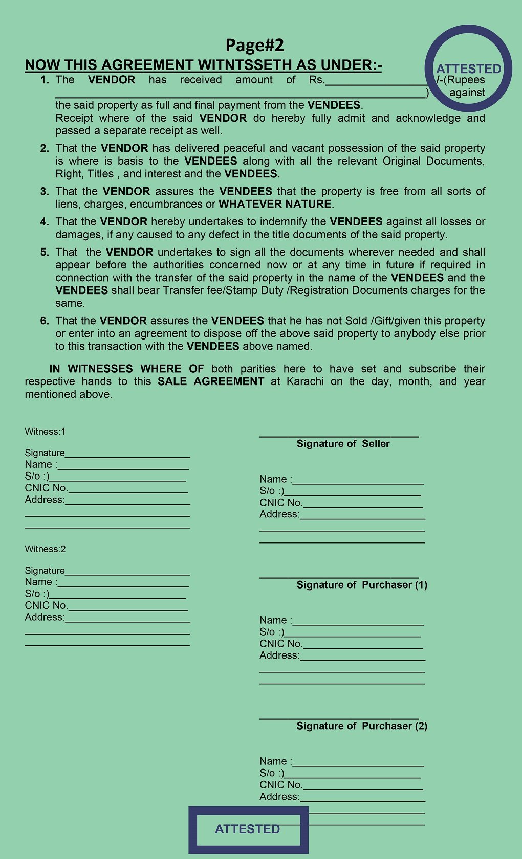 2 Purchaser Sale Agreement Page 2, Pak Agreement,