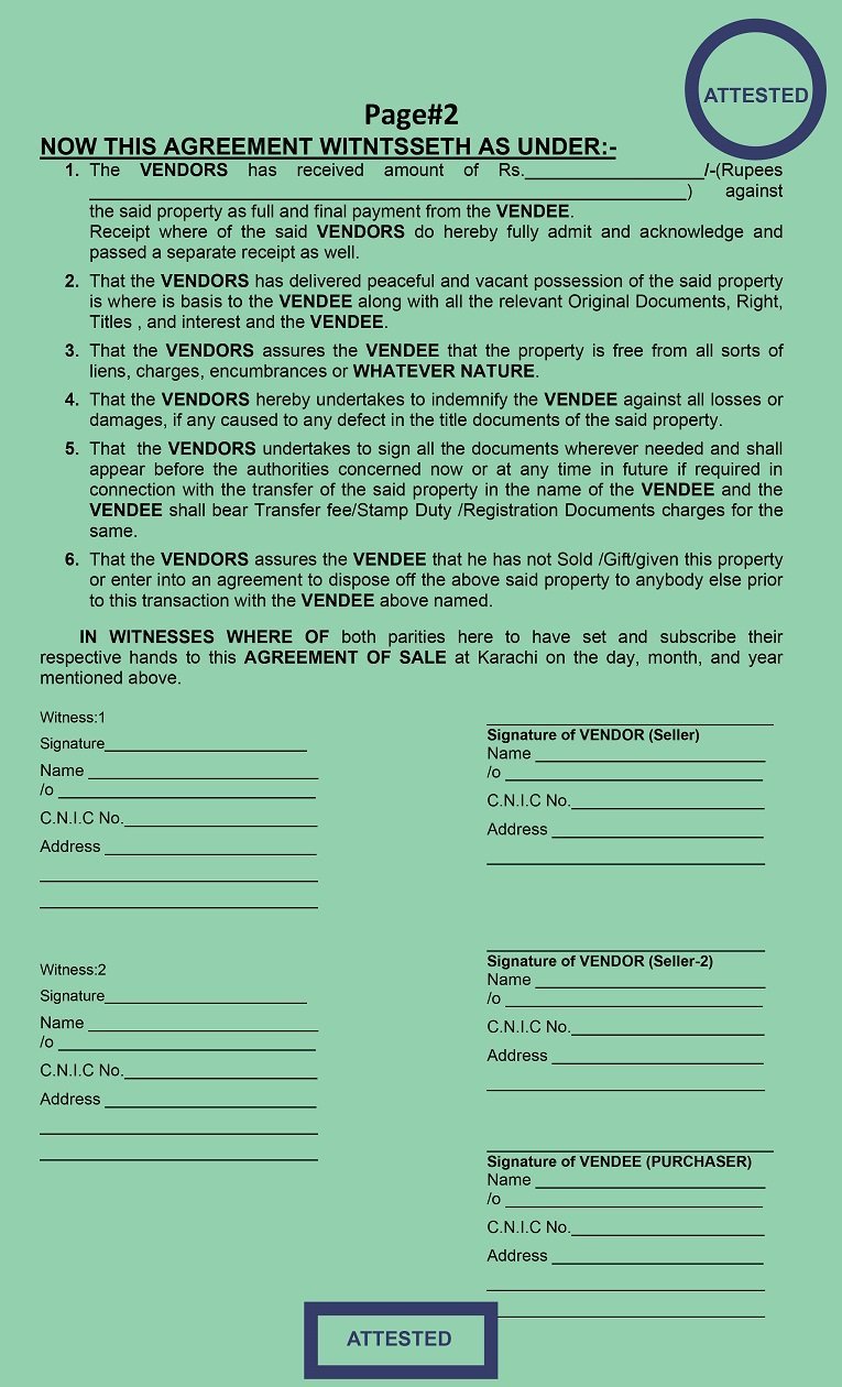 2 Seller Sale Agreement Page 2, Pak Agreement,