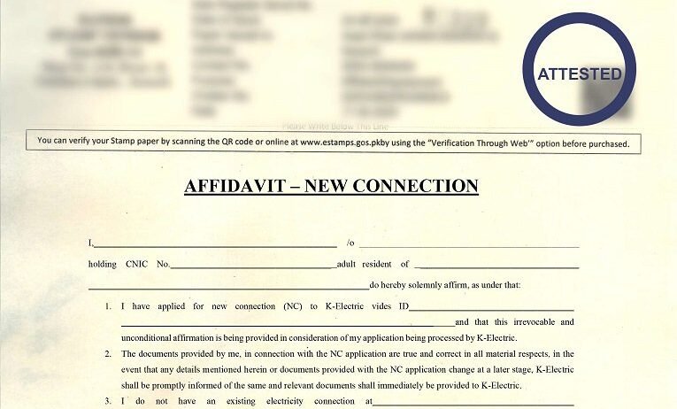 Affidavit -K Electric New Connection K Electric New Connection,