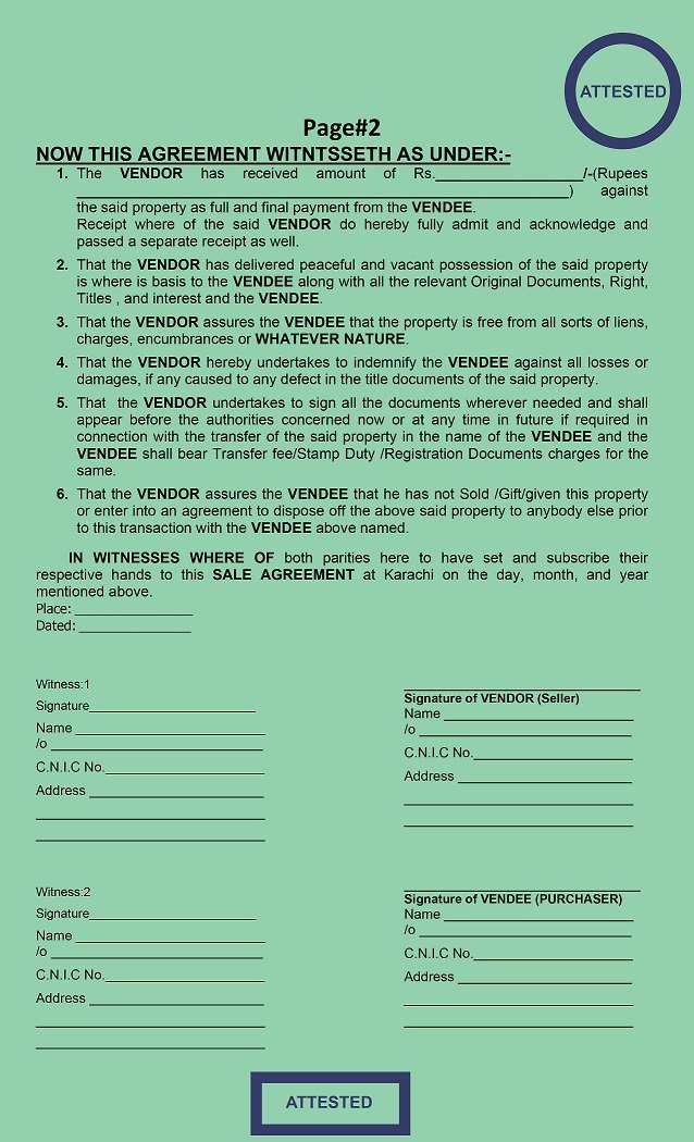 Sale Agreement Page 2, Pak Agreement,