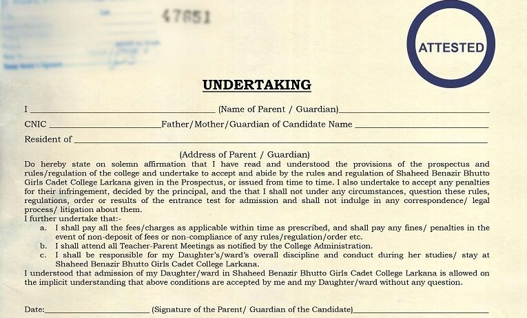 Cadet college, Parent undertaking Shaheed Benazir Cadet College, Guardian undertaking for cadet college admission, Undertaking format girls cadet college Larkana, Admission undertaking Shaheed Benazir Cadet, Parent/guardian undertaking for cadet college, Undertaking letter for cadet college admission, Girls cadet college admission undertaking form, Undertaking rules and discipline cadet college, Shaheed Benazir Girls Cadet College undertaking, Parent responsibility undertaking cadet college,