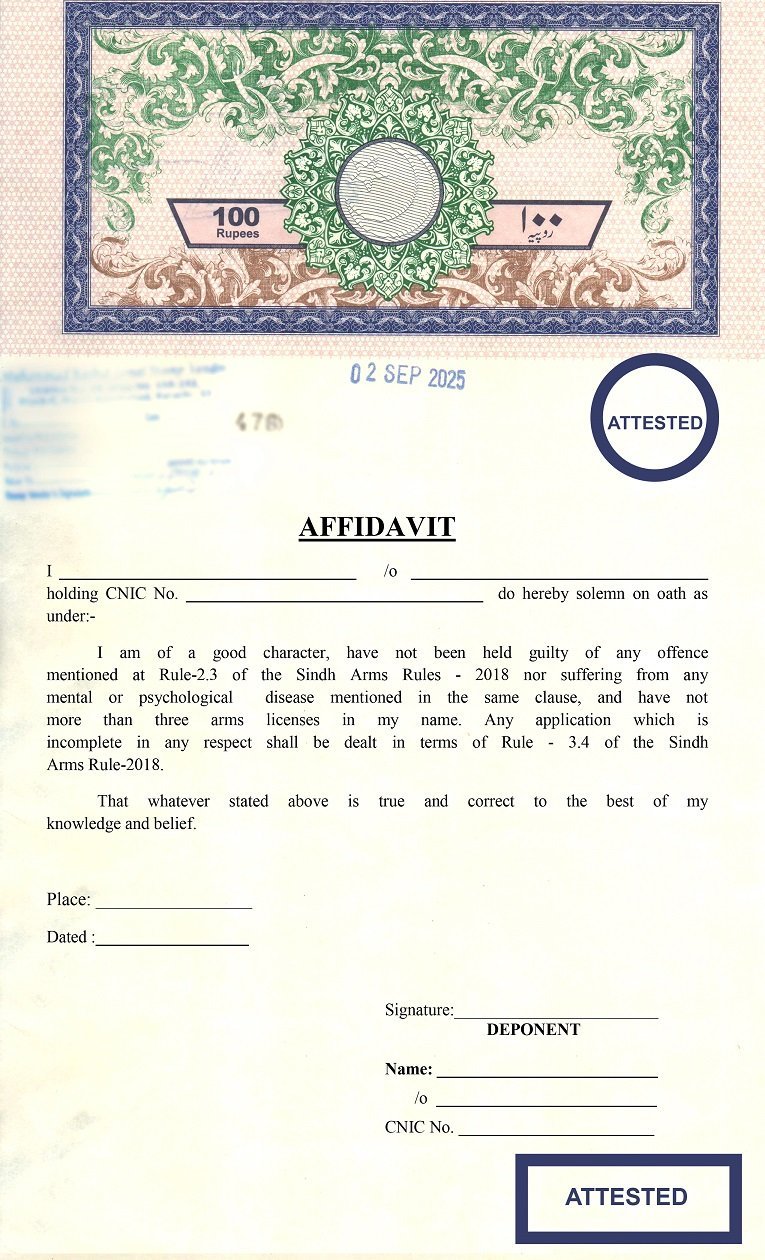 Sindh Arms License Affidavit, Sindh arms rules affidavit, Affidavit for arms license Sindh, Sindh arms rules 2018 affidavit format, Arms license affidavit sample Pakistan, Sindh firearms affidavit form, Arms license undertaking Sindh, Pakistan arms license affidavit,